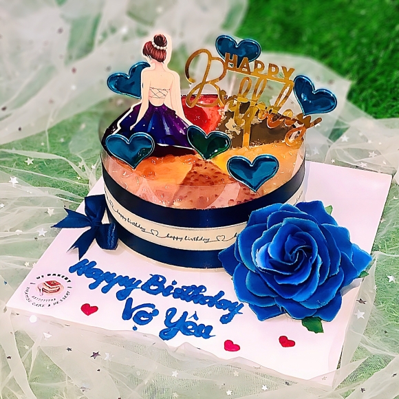 Chủ đề cô gái hoa hồng xanh - size 16